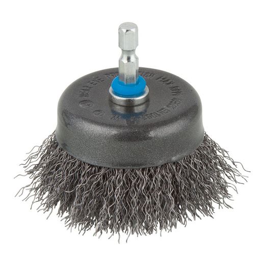 Escova tipo copo de arame de aço, vasta. Hexagonal, Ø 75mm 2108000 Wolfcraft