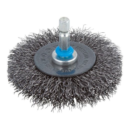 Vasta escova de disco de arame de aço. Hexagonal Ø 75x10mm 2100000 Wolfcraft