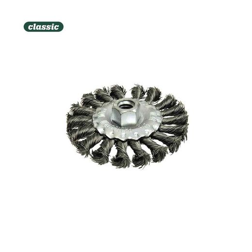 Brosse plate torsadée avec filetage 14mm fhr115