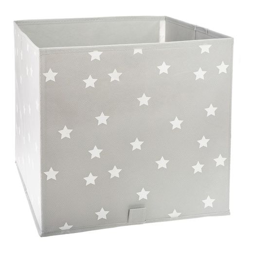 Panier de rangement enfant gris avec étoiles