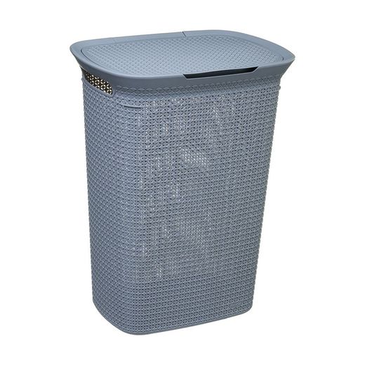 Cesto de roupa suja cinza 57lt 61,5x46x35cm