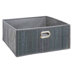 Cesta de móveis de banheiro de bambu cinza 31x31x13,5cm