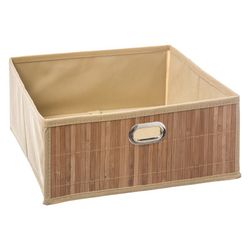 Cesta de bambu natural para móveis de banheiro 31x31x13,5cm