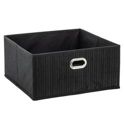 Cesta de móveis de banheiro de bambu preto 31x31x13,5cm