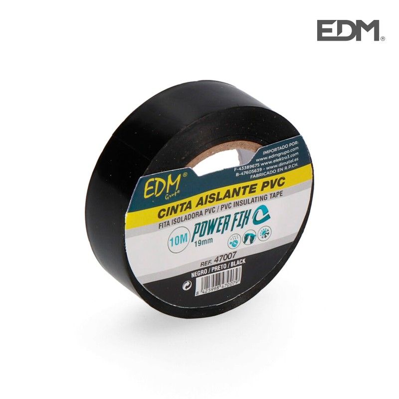 Cinta aislante 10x19 negra envasada