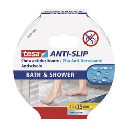 Fita antiderrapante para banho e chuveiro 5m x 25mm transparente. 55533 Tesa