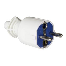 Plugue 2p+T, 16a 250v~.Pvc Cor Branco.Braçadeira Dobrável Solera 706cb