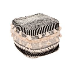 Almofada de Chão Preto e Branco 45x45x45cm Coleção 'Etnic'