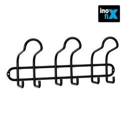 Cabide em Aço 3 Ganchos Triplos Preto Inofix Cabide em Aço 3 Ganchos Triplos Preto Inofix