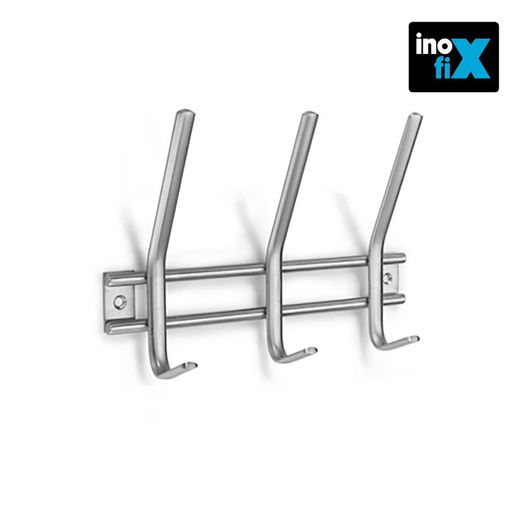 Cintre inox 3 crochets doubles (blister) inofix