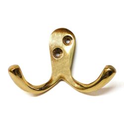 Cabide duplo de latão polido