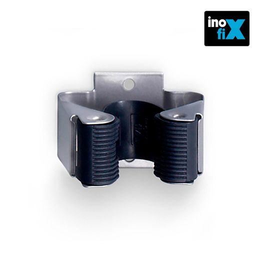 Cintre à balai adhésif chrome mat (blister 2 unités) inofix