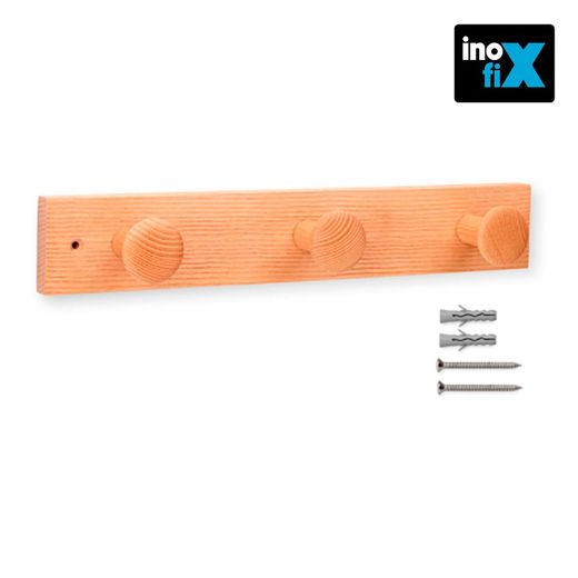 Cintre En Bois De Frêne 3 Boutons Avec Texture Naturelle Inofix