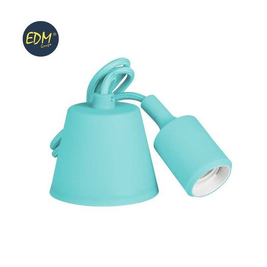 Pendentif silicone e27 60w bleu (98,4 cm) edm