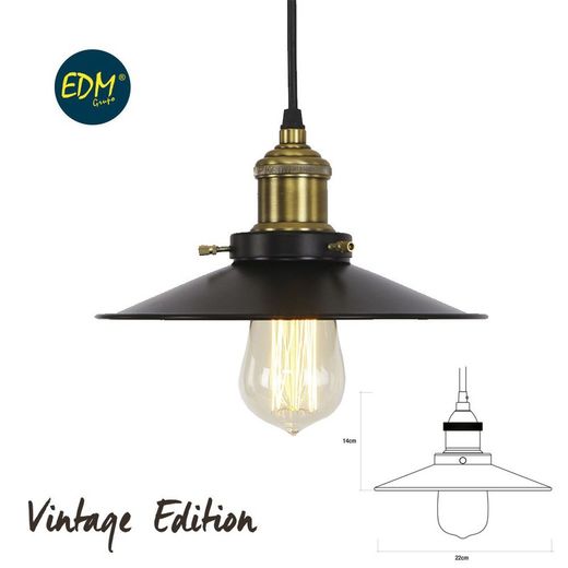 Pendentif vintage e27 60w - 14x22cm