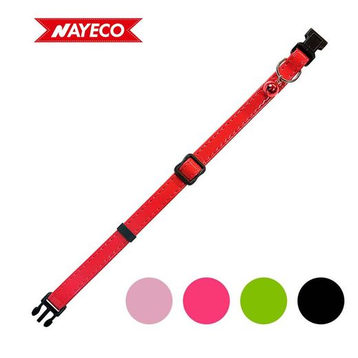 Collier pour chat en cuir Mac Cuir verni Couleurs assorties Nayeco