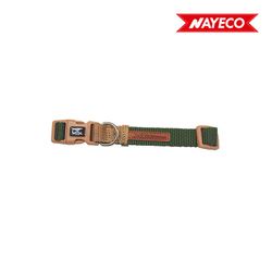 Collier Double Premium Vert-Beige Forêt-British X-Trm 30-40cm X 1.5cm Nayeco