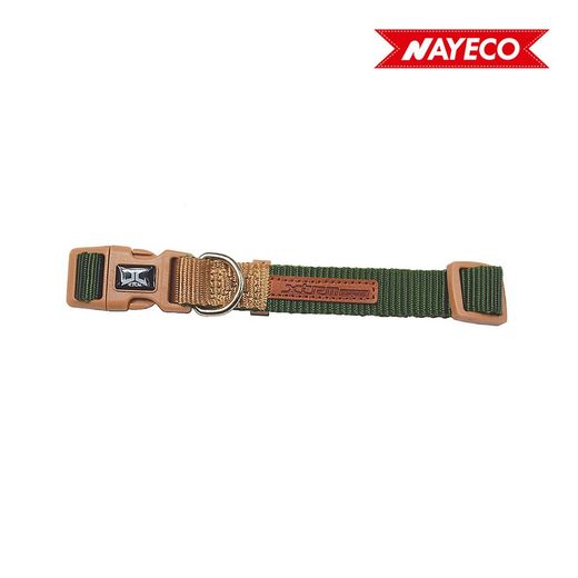 Collier Double Premium Vert-Beige Forêt-British X-Trm 48-66cm X 2.5cm Nayeco