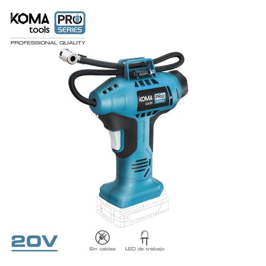 Compressor de ar 20v (sem bateria ou carregador) 7,5x22x25,5cm Bateria Koma Tools Pro Series