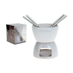 Conjunto (fondue) de 4 peças de cerâmica