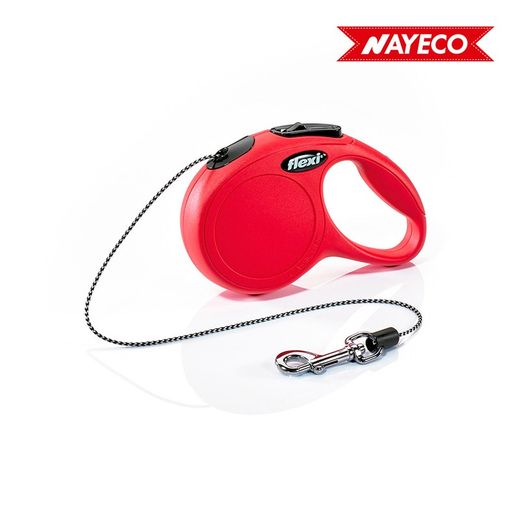 Trela extensível flexi classic 3mt de fita tamanho xs até 12kg de cor vermelha