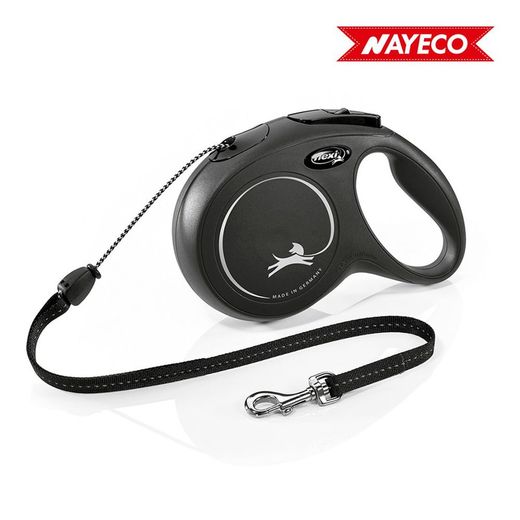 Laisse extensible Flexi Classic 'M' Cord 8m jusqu'à 20kg Noir Nayeco
