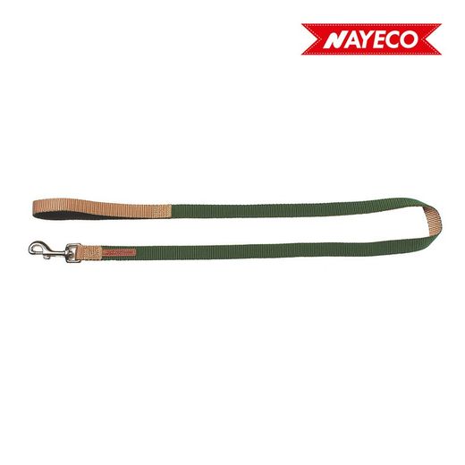 Laisse Double Premium Vert-Beig Forest-British X-Trm 200cm X 2.5cm Nayeco