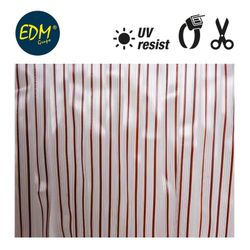 Cortina cinta marron oscuro - transparente plastico 90x210cm 32 tiras edm