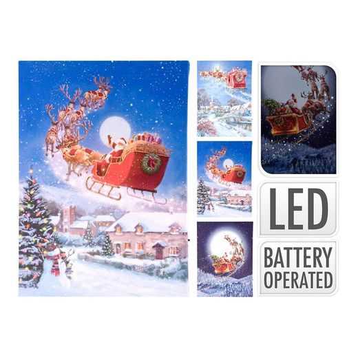 Tableau de Noël Led pour Enfants 28x38cm Assorti Mod.