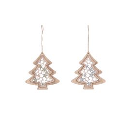 Decoração de madeira para árvore de Natal modelo árvore de cores sortidas 9x8cm
