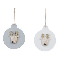 Décoration de sapin de Noël modèle renne gris motifs assortis