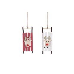 Decoración para arbol de navidad modelo trineo gris diseños surtidos 5x4x13cm