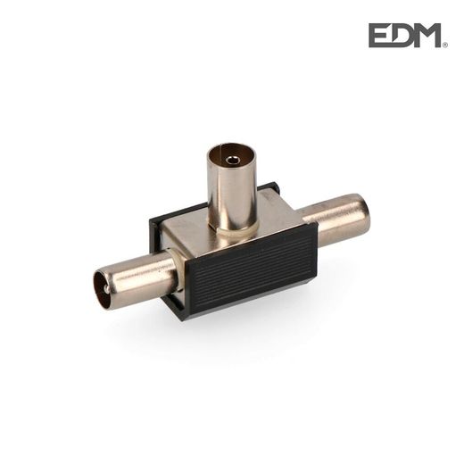 Base do derivador 1 + 2 pinos blindados pretos. Embalagem Edm