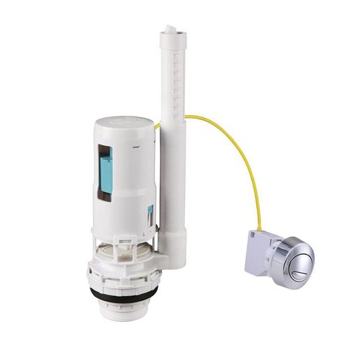 Chasse d'eau WC - double bouton poussoir - avec câble (emballé)