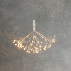 Pingente led dente-de-leão 20cm 80leds ip44 branco quente