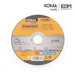 Disco de corte para ferramentas koma 115x1,0x22,23mm de ferro e aço inoxidável