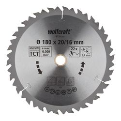 Lame de scie circulaire Ct, 22 dents Ø180mm 6734000 Wolfcraft