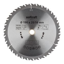 Disco De Sierra Circular Ct, 30 Dientes Ø190mm 6735000 Wolfcraft