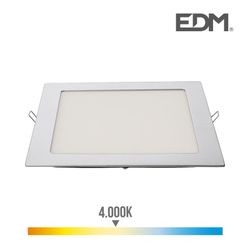 Downlight quadrado led 20w 1500lm 22x22cm moldura cromada 4.000k edm
