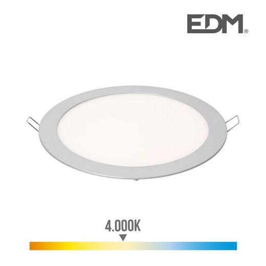 LED embutido downlight 20w luz diurna 4.000k 1500 lumens cromado fosco edm