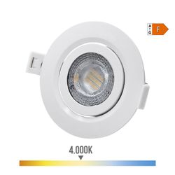 Downlight Led Encastré 9w 806lm 4000k Cadre Blanc Rond Edm