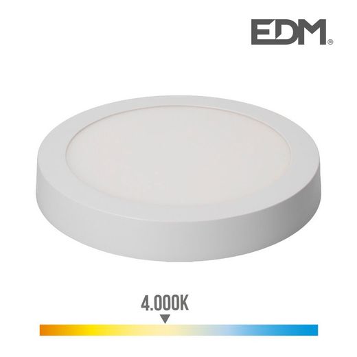 Downlight led de surface 20w 1500 lumens 4000k blanc edm lumière du jour