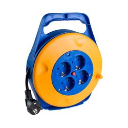 Carretel de cabo 3x1 de 10m com 4 tomadas bipolares com lateral T/T Solera 7412/1