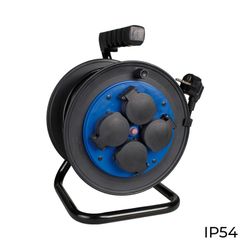 Carretel de cabo 25m 3x1.5 com 4 saídas bipolares com T/T lateral Ip54 Solera 7425/1t