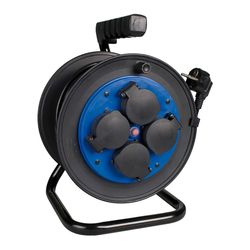 Carretel de cabo 50m 3x1.5 com 4 soquetes bipolares com T/T lateral Ip54 Solera