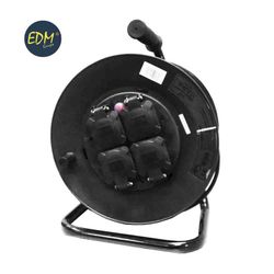 Enrouleur de câble professionnel avec protecteur thermique 3 x1,5mm 25m 4 douilles (avec capuchons) edm