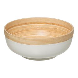 Saladeira Bambu Branco 20cm Coleção 'Blanc Kitchen'