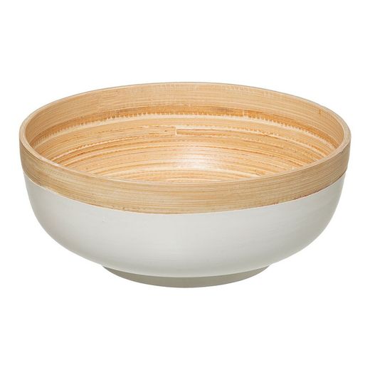 Saladeira Bambu Branco 20cm Coleção 'Blanc Kitchen'