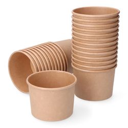 Recipiente de Sopa Redondo em Cartão Biodegradável 350cc (25 unidades)