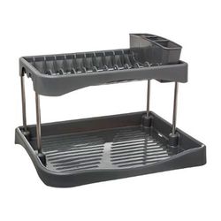Escurridor Para Platos 2 Pisos Color Gris 42x31x29cm